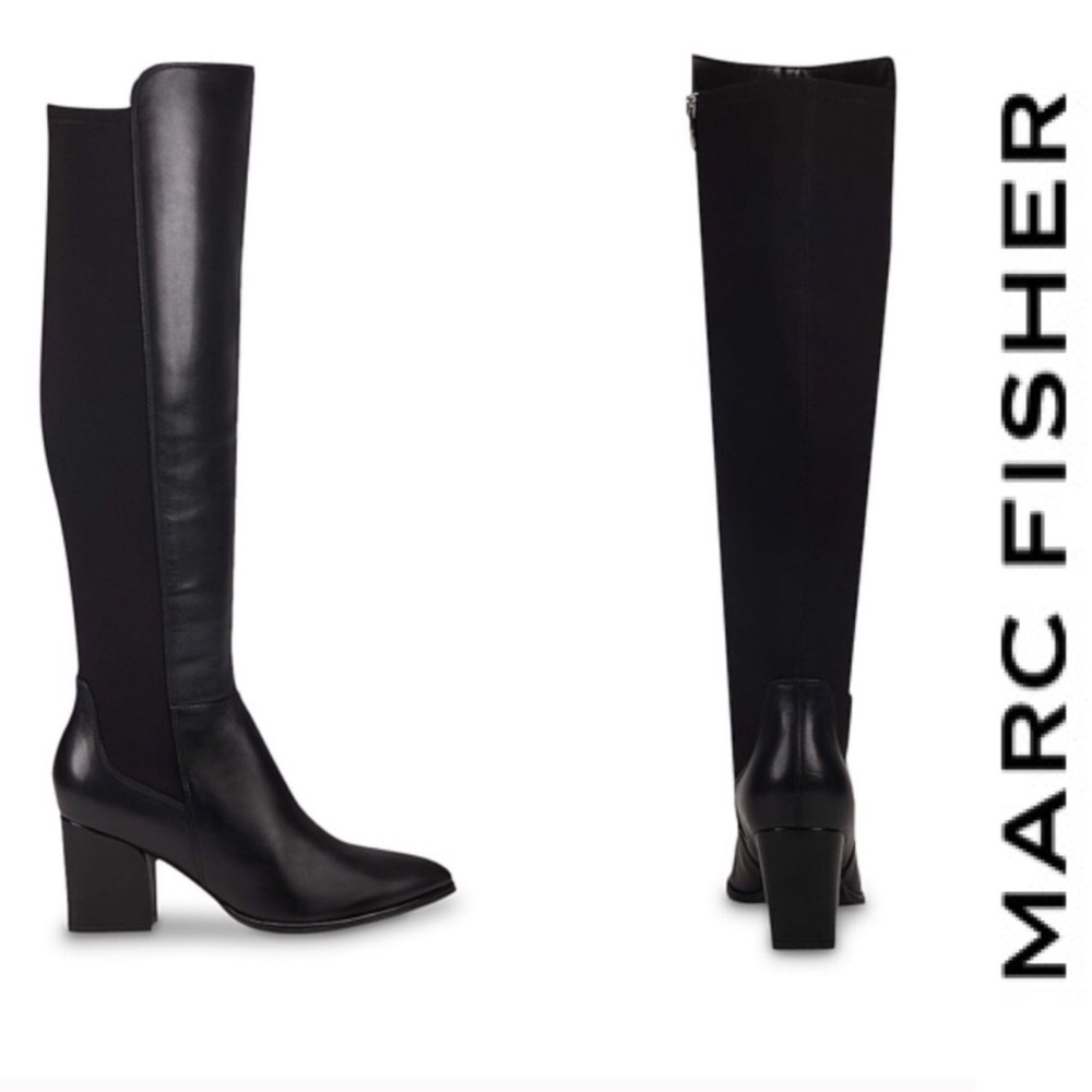 Marc Fisher Leste Boot High Black Boots Leather